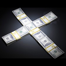 Money Cross, Christian cross made from money