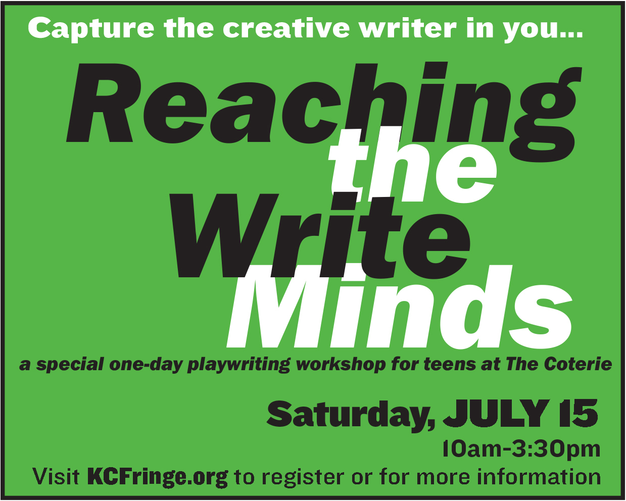 2023 Young Playwrights Program - Playwrighting Workshop Ad